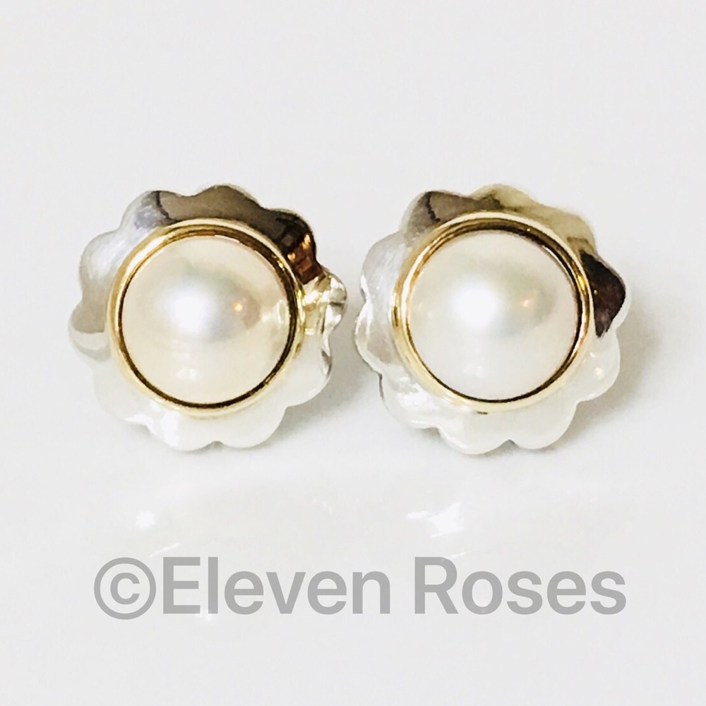Tiffany & Co. Sterling & 18k Mabe Pearl Earrings - Picture 8 of 9
